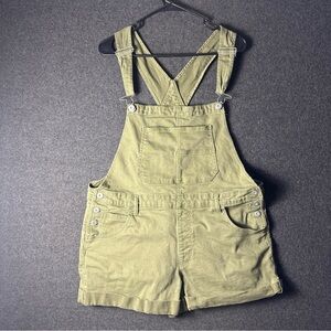 womens xl 15-17 Shortalls Cuffed Overall Shorts Retro Festival Farm Y2k western